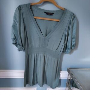 BCBGeneration Blue Puff Sleeve Blouse